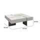 Noor Tall Coffee Table | Removable Center Tray | White | 47’’ Square