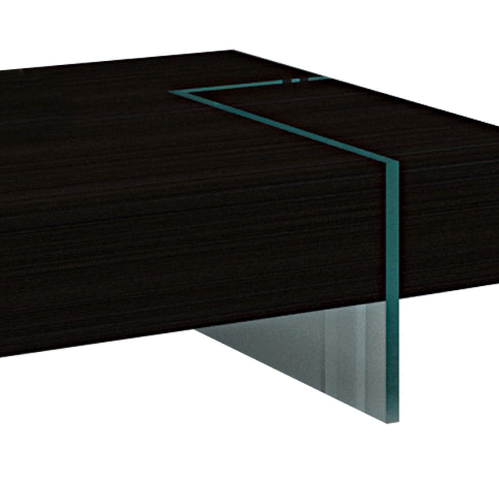 Wami Coffee Table | Tempered Glass | 53’’ Rectangular | Modern Black BM334688