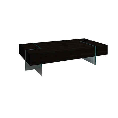 Wami Coffee Table | Tempered Glass | 53" Rectangular | Modern Black