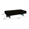 Wami Tall Coffee Table | Tempered Glass | 53’’ Rectangular | Black