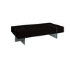 Wami Tall Coffee Table | Tempered Glass | 53" Rectangular | Black