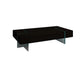 Wami Tall Coffee Table | Tempered Glass | 53" Rectangular | Black