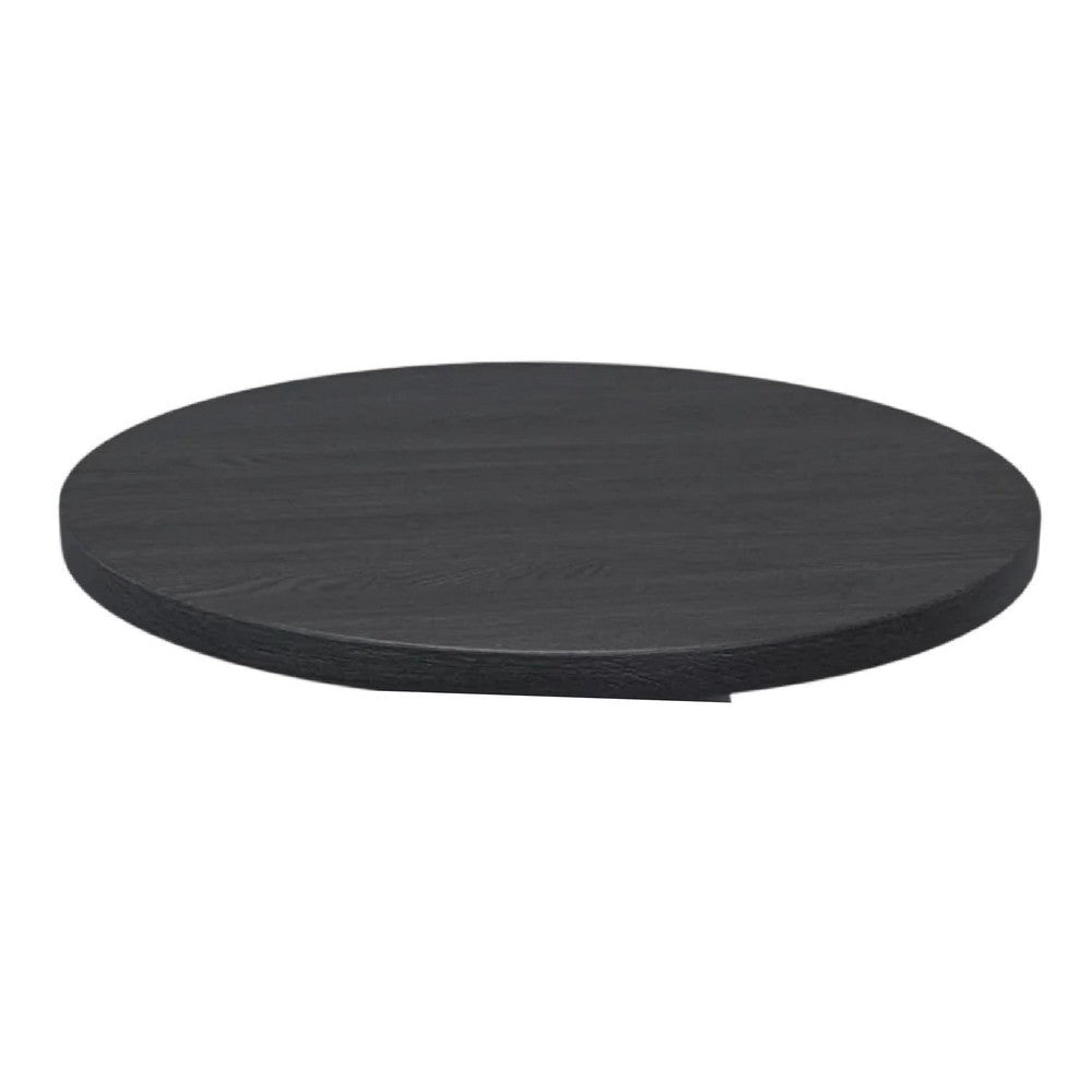 Side End Table | 24’’ Spacious Round Top | Black Veneer Tapered Base BM334692