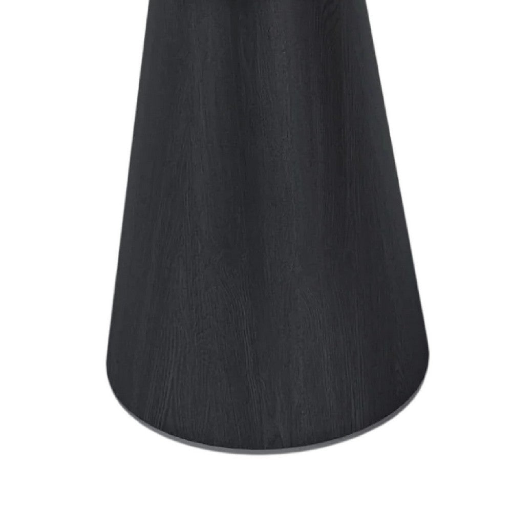 Side End Table | 24’’ Spacious Round Top | Black Veneer Tapered Base BM334692