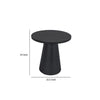 Side End Table | 24’’ Spacious Round Top | Black Veneer Tapered Base BM334692