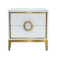Nightstand | 20’’ | 2 Drawers with Luxe Gold Metal Handles | White BM334693