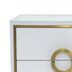Nightstand | 20’’ | 2 Drawers with Luxe Gold Metal Handles | White BM334693