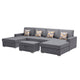 Meg Double Chaise Sectional Sofa with Ottoman | Gray Linen | 124’’ BM334703