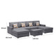 Meg Double Chaise Sectional Sofa with Ottoman | Gray Linen | 124’’ BM334703
