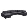 Fenie Modular Sectional Sofa | Reversible Chaise | Dark Gray | 147"
