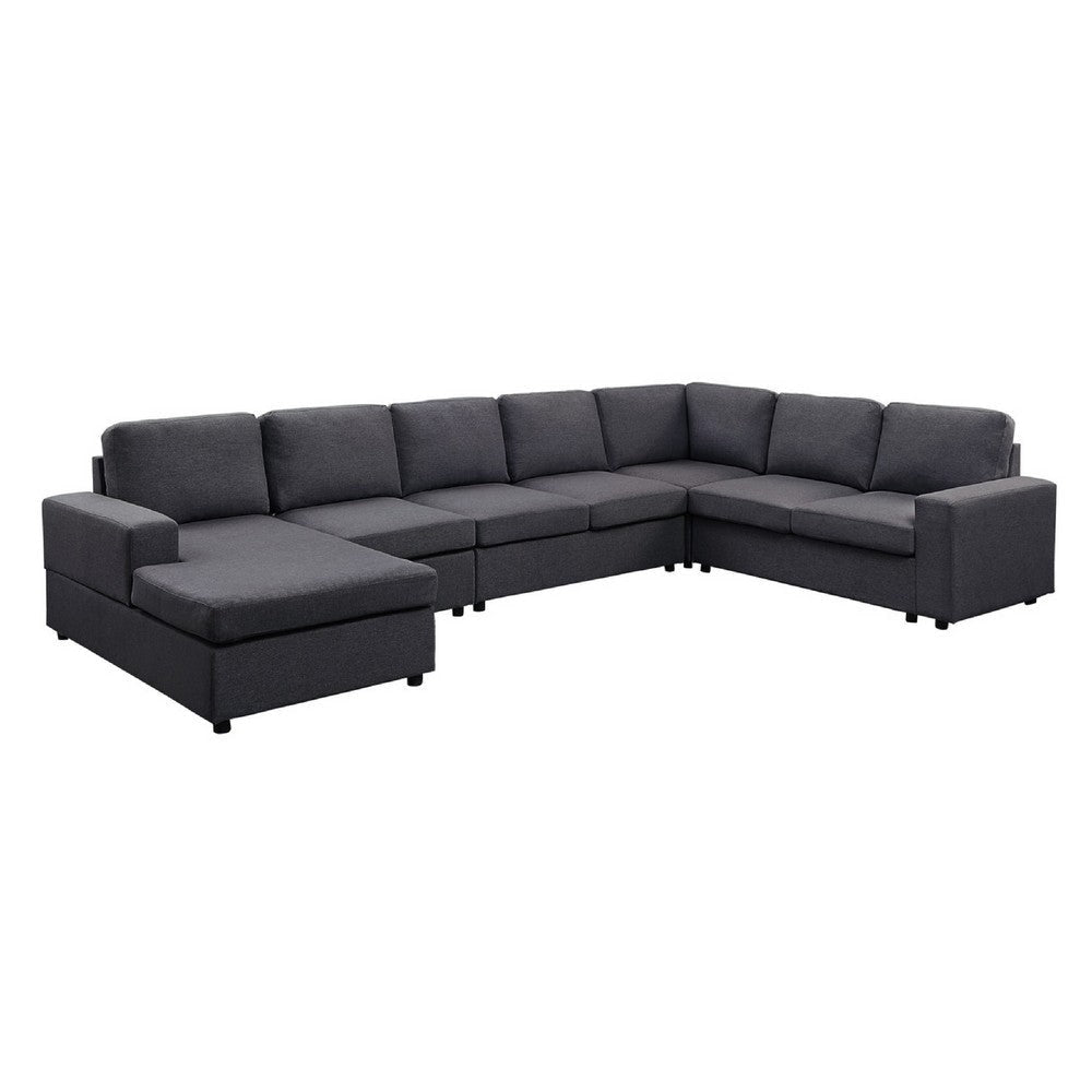 Fenie Modular Sectional Sofa | Reversible Chaise | Dark Gray | 147"