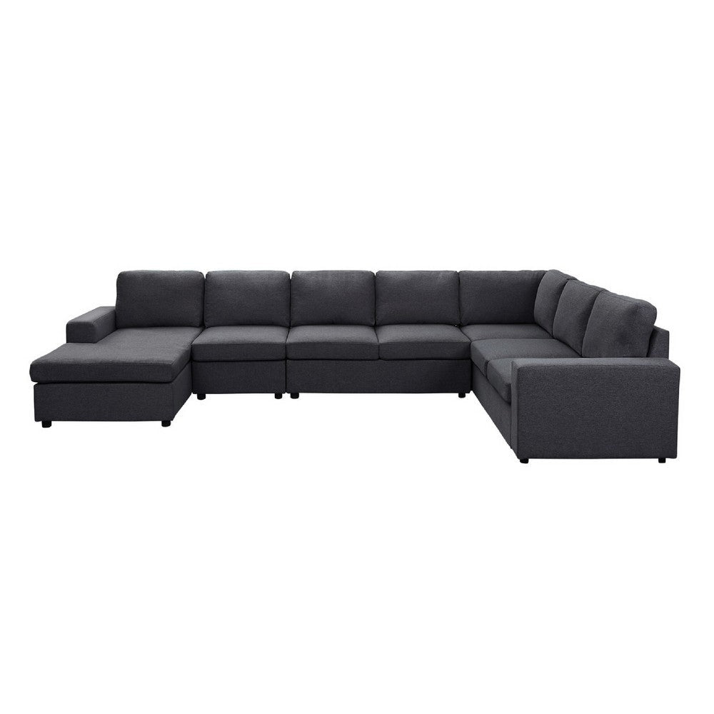 Fenie Modular Sectional Sofa | Reversible Chaise | Dark Gray | 147’’ BM334717