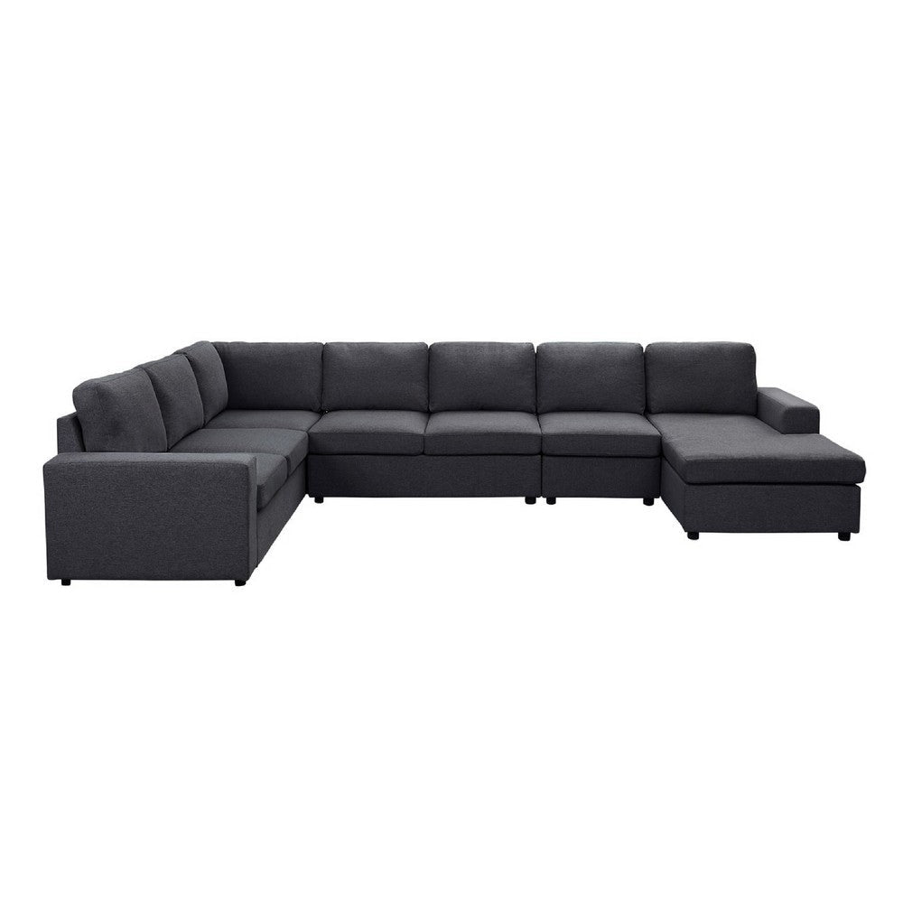 Fenie Modular Sectional Sofa | Reversible Chaise | Dark Gray | 147’’ BM334717