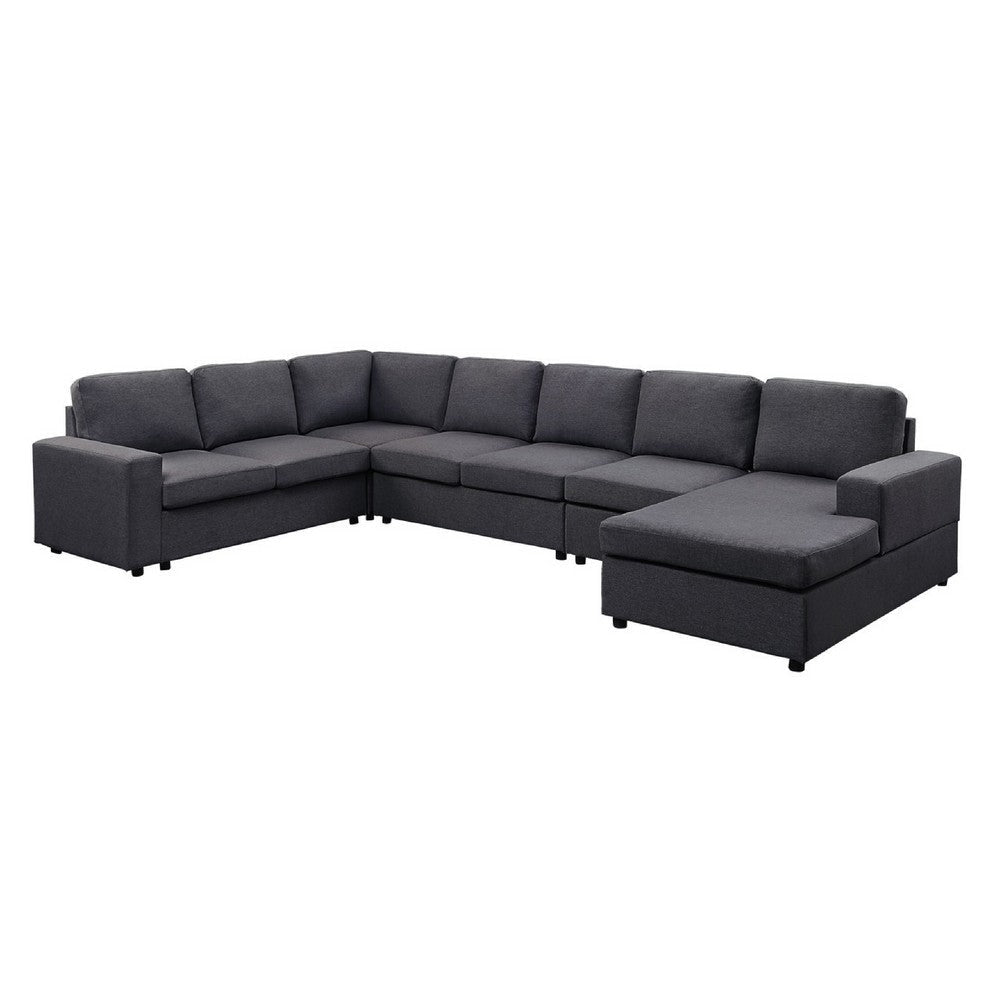 Fenie Modular Sectional Sofa | Reversible Chaise | Dark Gray | 147’’ BM334717