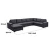 Fenie Modular Sectional Sofa | Reversible Chaise | Dark Gray | 147’’ BM334717