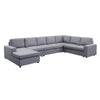 Fenie 7 Seat Reversible Modular Sectional Sofa Chaise | Gray | 147"