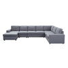 Fenie 7 Seat Reversible Modular Sectional Sofa Chaise | Gray | 147’’ BM334720
