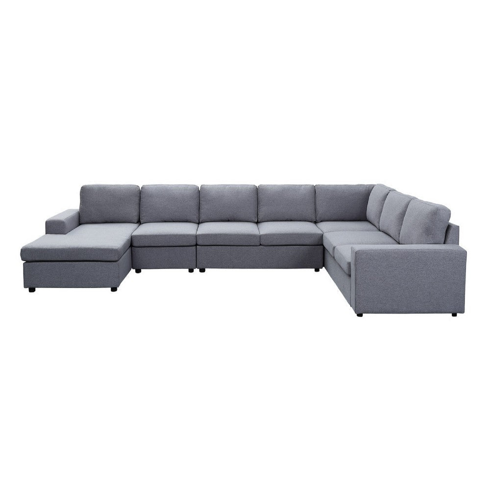 Fenie 7 Seat Reversible Modular Sectional Sofa Chaise | Gray | 147’’ BM334720