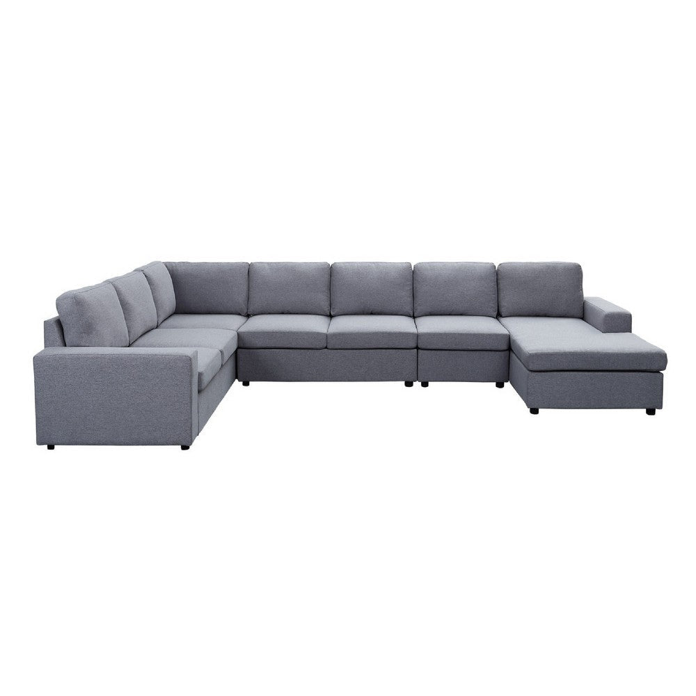 Fenie 7 Seat Reversible Modular Sectional Sofa Chaise | Gray | 147’’ BM334720