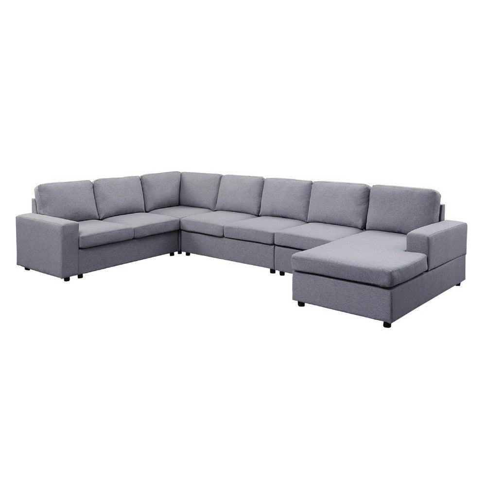 Fenie 7 Seat Reversible Modular Sectional Sofa Chaise | Gray | 147’’ BM334720