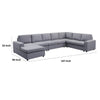 Fenie 7 Seat Reversible Modular Sectional Sofa Chaise | Gray | 147’’ BM334720
