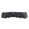Nid L Shaped Sectional Sofa | Cupholder | Stone Gray Woven | 125’’ BM334739