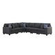 Nid L Shaped Sectional Sofa | Cupholder | Stone Gray Woven | 125’’ BM334739
