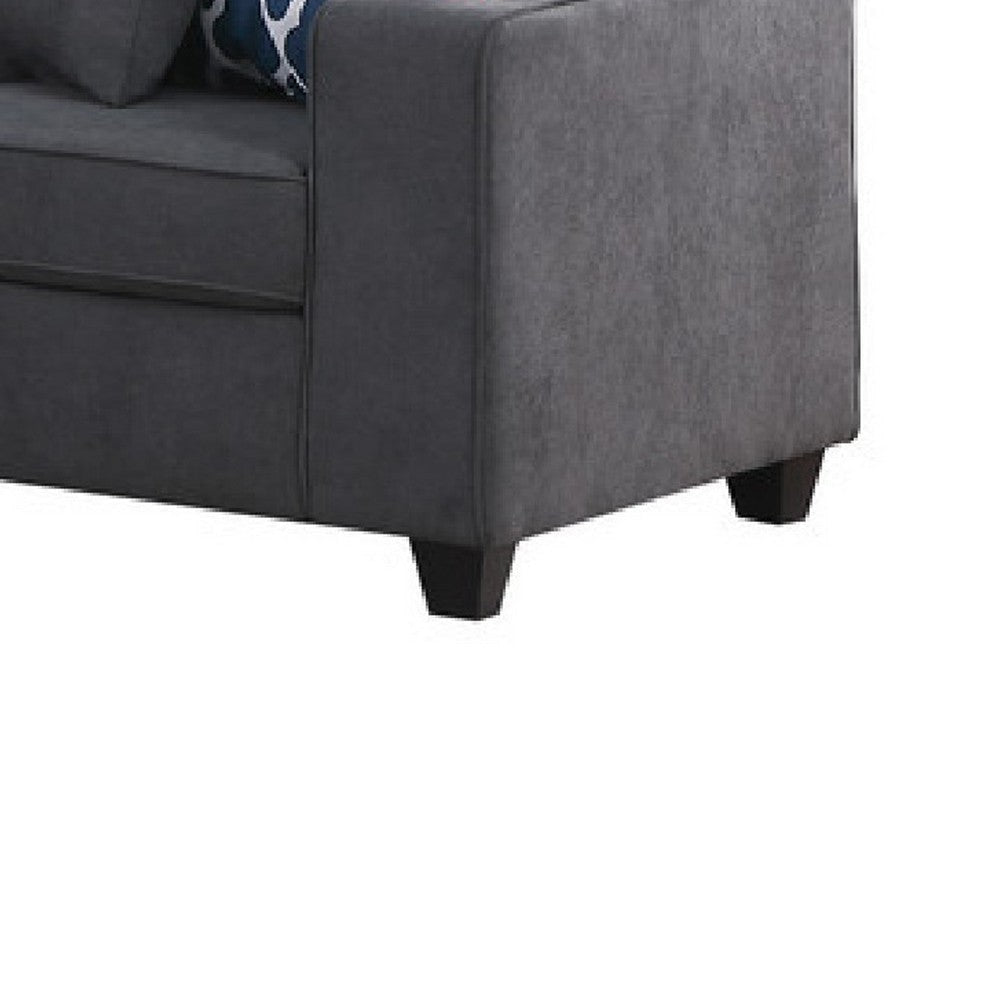 Nid L Shaped Sectional Sofa | Cupholder | Stone Gray Woven | 125’’ BM334739