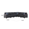 Nid L Shaped Sectional Sofa | Cupholder | Stone Gray Woven | 125’’ BM334739