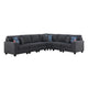 Nid Reversible RAF L Shaped Sectional Sofa | Stone Gray Woven | 125’’ BM334740