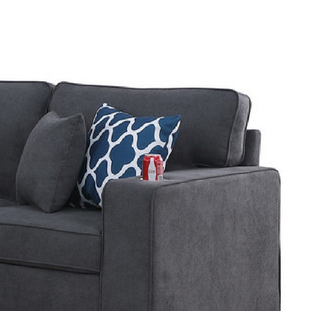 Nid Reversible RAF L Shaped Sectional Sofa | Stone Gray Woven | 125’’ BM334740
