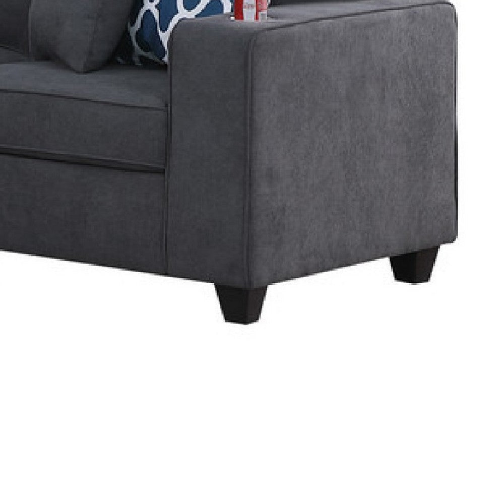 Nid Reversible RAF L Shaped Sectional Sofa | Stone Gray Woven | 125’’ BM334740