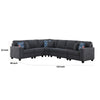 Nid Reversible RAF L Shaped Sectional Sofa | Stone Gray Woven | 125’’ BM334740