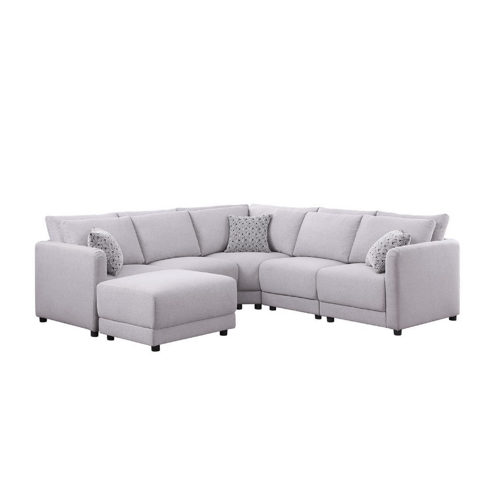 Lane Reversible L Shaped Sectional Sofa | Ottoman | Light Gray | 95’’ BM334749