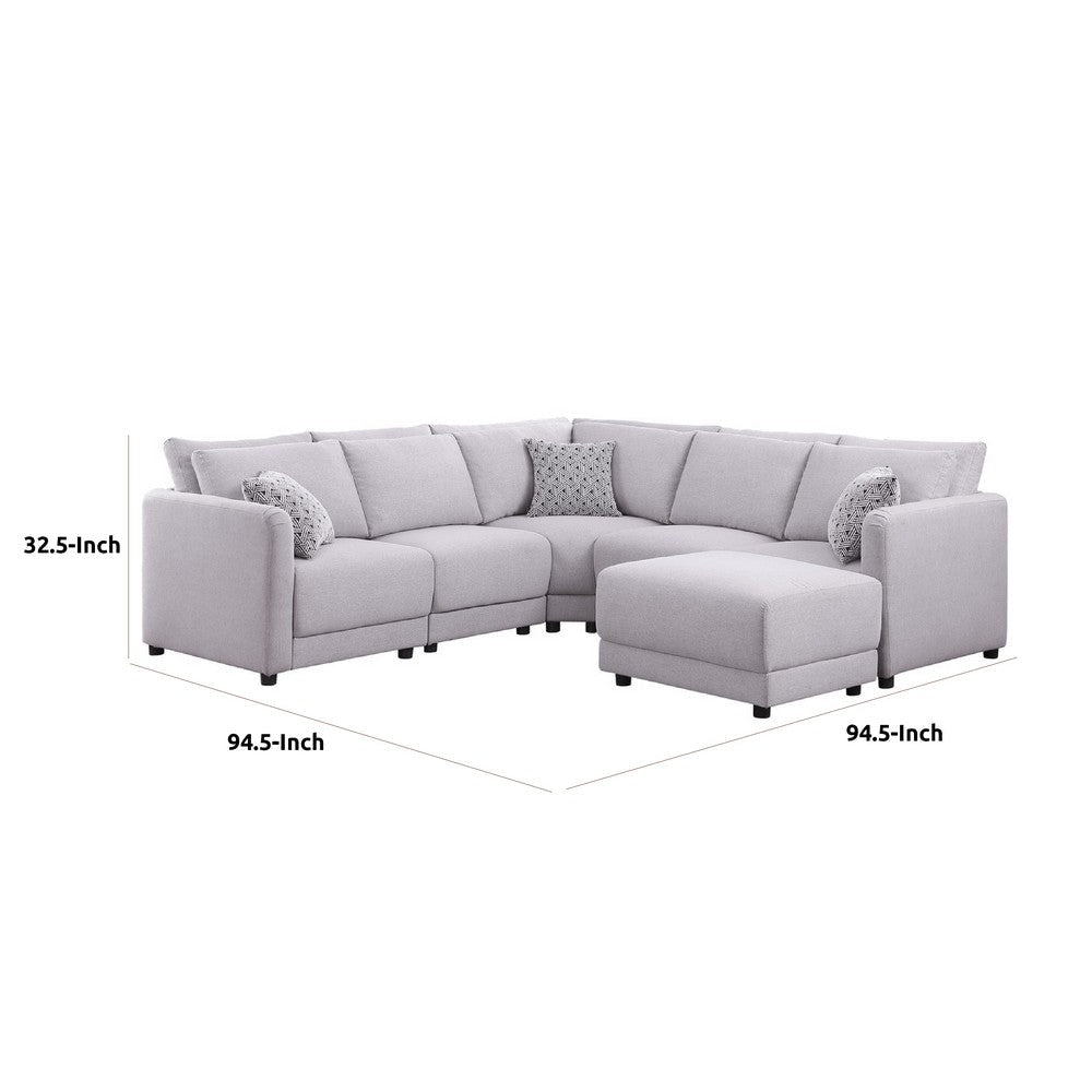 Lane Reversible L Shaped Sectional Sofa | Ottoman | Light Gray | 95’’ BM334749