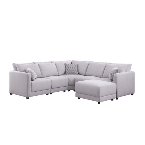 Lane Reversible L Shaped Sectional Sofa | Ottoman | Light Gray | 95"