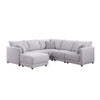 Lane L Shaped Sectional Sofa | Ottoman | 3 Pillows | Light Gray | 95"