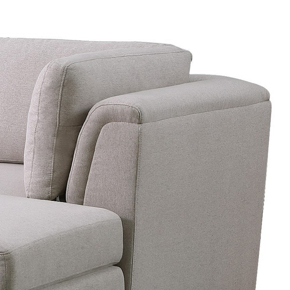 Goz Reversible U Sectional Sofa | 2 Ottomans | Beige Linen | 122’’ BM334751