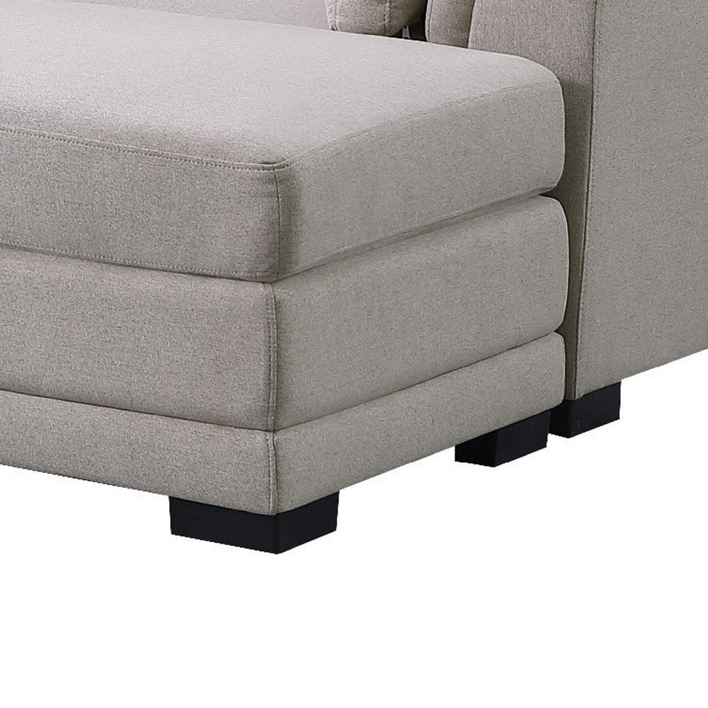 Goz Reversible U Sectional Sofa | 2 Ottomans | Beige Linen | 122’’ BM334751