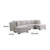 Goz Reversible U Sectional Sofa | 2 Ottomans | Beige Linen | 122’’ BM334751