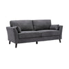 Otto 3pc Set Sofa Loveseat Chair with 6 Pillows Dark Gray Woven
