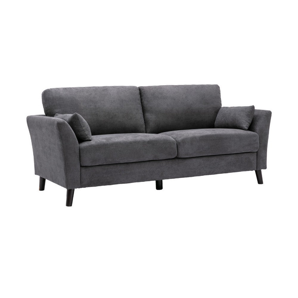 Otto 3pc Set Sofa Loveseat Chair with 6 Pillows Dark Gray Woven