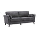 Otto 3pc Set Sofa Loveseat Chair with 6 Pillows Dark Gray Woven