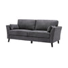 Otto 3pc Set Sofa Loveseat Chair with 6 Pillows Dark Gray Woven
