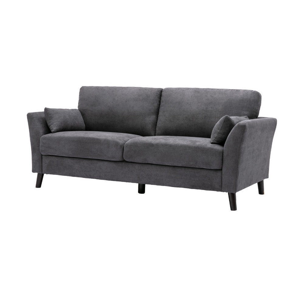 Otto 3pc Set Sofa Loveseat Chair with 6 Pillows Dark Gray Woven