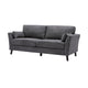 Otto 3pc Set Sofa Loveseat Chair with 6 Pillows Dark Gray Woven