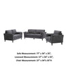 Otto 3pc Set Sofa Loveseat Chair with 6 Pillows Dark Gray Woven