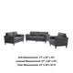 Otto 3pc Set Sofa Loveseat Chair with 6 Pillows Dark Gray Woven