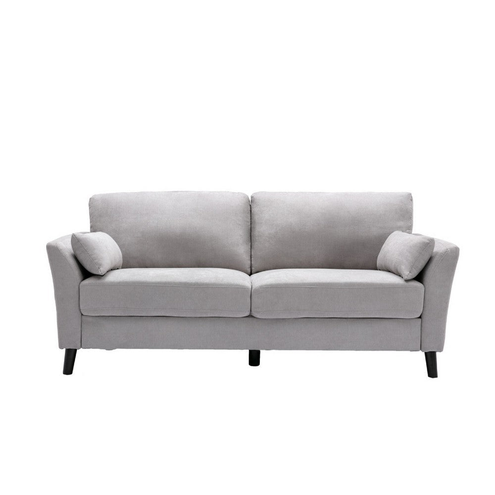 Otto 3pc Set Sofa Loveseat Chair with 6 Pillows Light Gray Woven BM334753