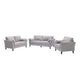 Otto 3pc Set Sofa, Loveseat, Chair with 6 Pillows, Light Gray Woven